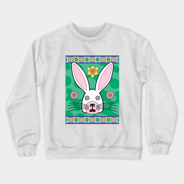 Nimble White Rabbit Crewneck Sweatshirt by Mindscaping